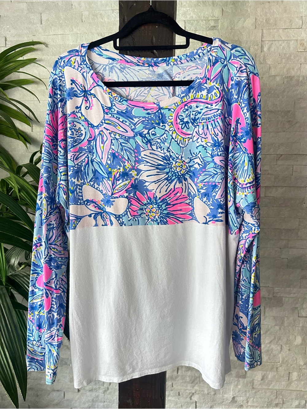Lilly Pulitzer Finn Top in Blue Ibiza Cabana Cocktail Size XXL